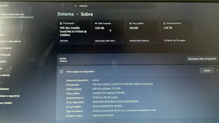 Notebook Samsung book 4 