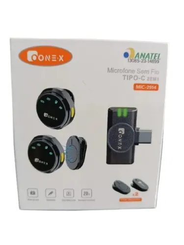 Kit 2 Microfones Lapela One-X MIC-2914