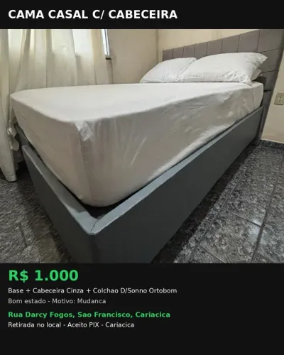 Cama casal com cabeceira e colchão 