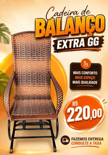 CADEIRA DE BALANÇO EXTRA GRANDE R$220,00 FAZEMOS ENTREGA CONSULTE A TAXA