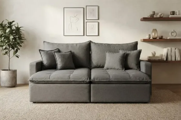 Sofá Cama Gana Cinza - A Pronta entrega