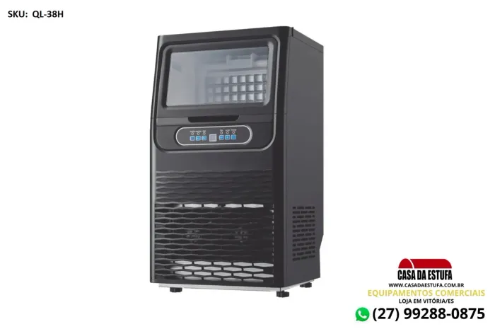 Máquina de Gelo Portátil Automática 38 kg Preta 220 V - Frilux