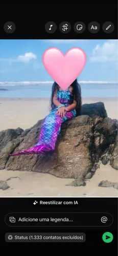 Cauda de sereia infantil com top