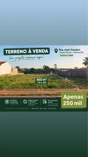 Vendo terreno no JARDIM SOCIAL - PRÓXIMO DA UNIR e FIMCA