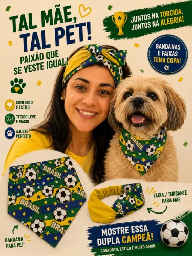 Bandanas pet e faixa de cabelo