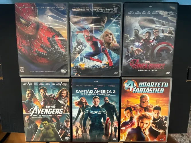 Coleção DVDs Marvel (Vingadores, Homem Aranha)
