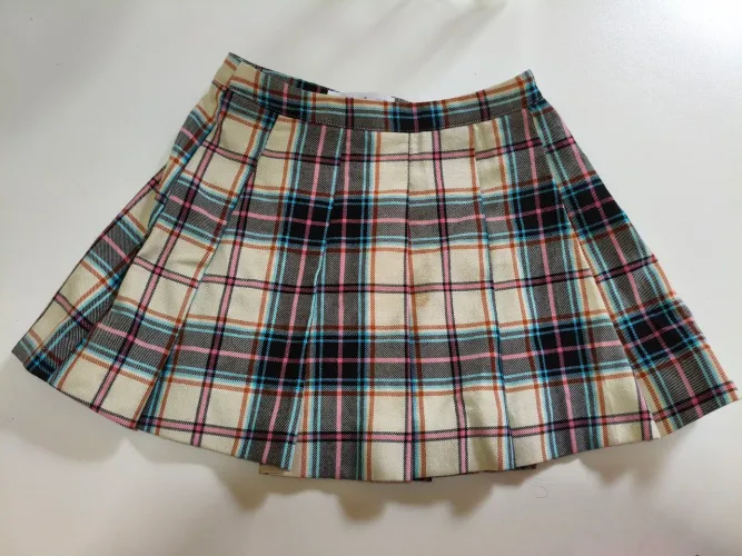 Saia infantil Zara plissada TAM 6 xadrez