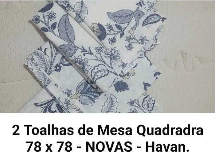 02 Toalhas de Mesa Quadrada 78x78 - Nova