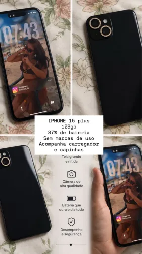 iPhone 15 plus preto