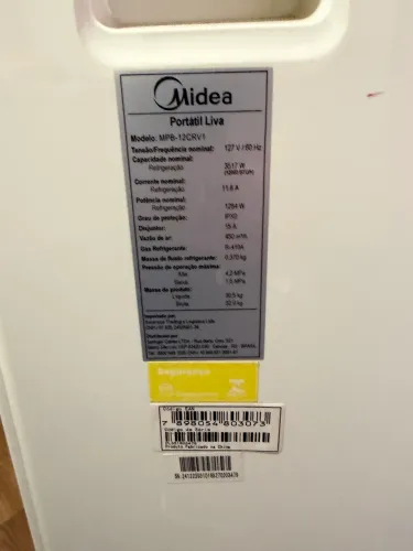 Midea ar condicionado portátil Liva MPB-12CRV1 - 127v