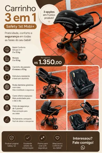 Carrinho de bebê Safety 1st 3 em 1