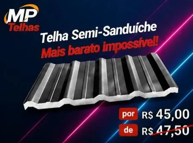 Telhas semi sanduíche 