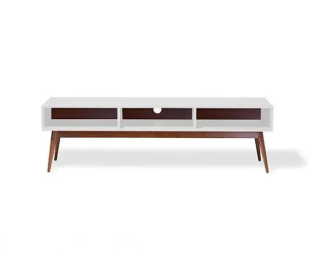 Rack retrô branco - estilo vintage, conservado, lindo para sala