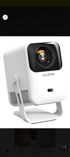 Projetor Vevshao A15 Ajuste Foco Automático I Ótica Selada Cor Branco