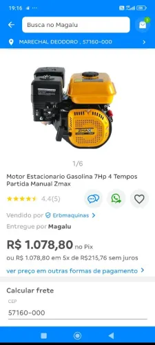 Motor de rabeta 7 hp completo com rabeta e braço valor 1,100