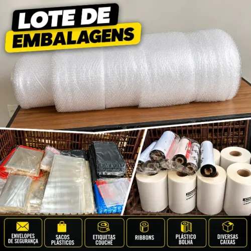 Lote de Embalagens, Envelopes, Sacos, Etiquetas e Caixas