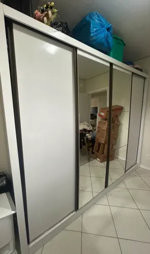Guarda Roupa Casal com 6 Espelhos/4 Portas Zara Espresso Branco