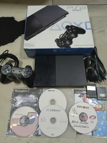 Playstation 2 Slim completo na caixa