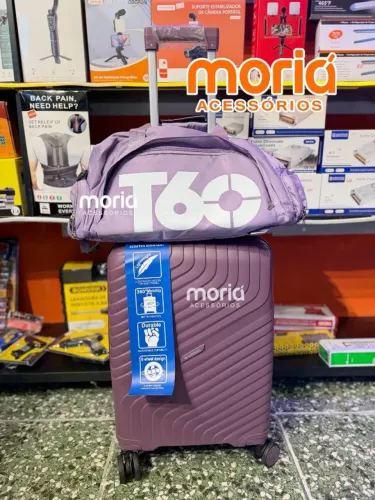 Kit Mala 10kg Polipropileno 55cm com Bolsa de Viagem T60