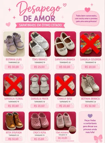 Sapato infantil MENINA E MENINO