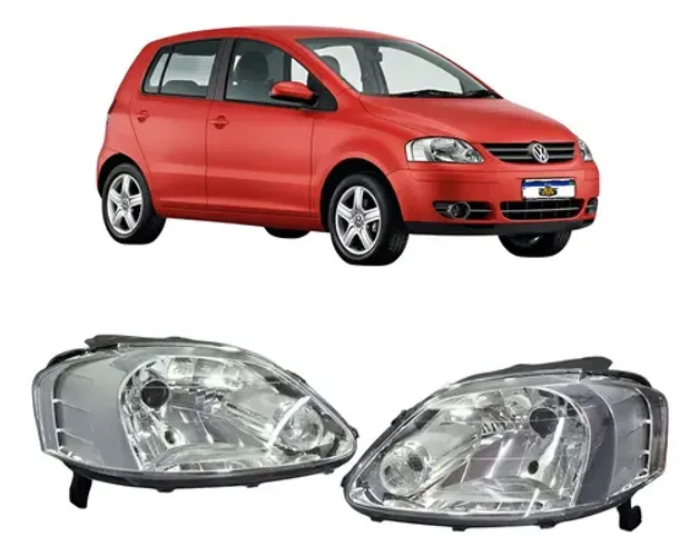 Par Farol Fox Cross Spacefox 2003 2009 Simples Cromada Ambos Lados