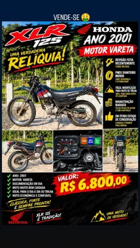 Moto honda xlr 125 ano 2001 bem conservada