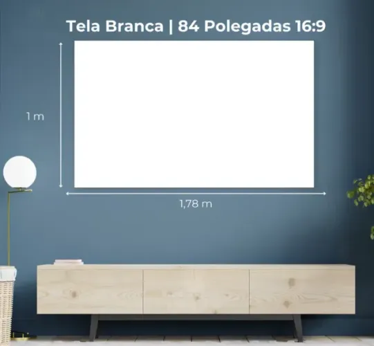 Tela Projetor 16:9 de 84 Polegadas Salange Reflexiva Cor Branca de Alta Densidade - NOVA