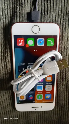 IPHONE 7 RED 128GB CAPA MAS CABO BIOMETRIA OK