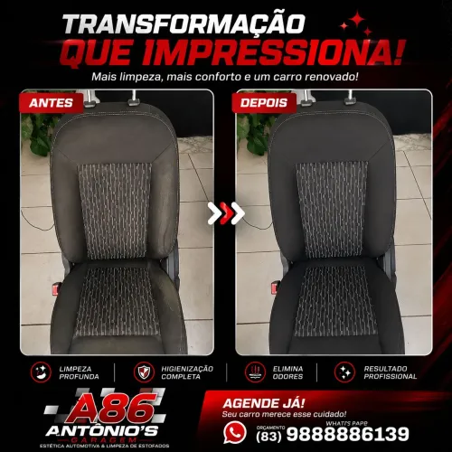Estética Automotiva a domicílio / Limpeza de Estofados