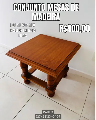 Conjunto 2x Mesa Madeira Boa Qualidade