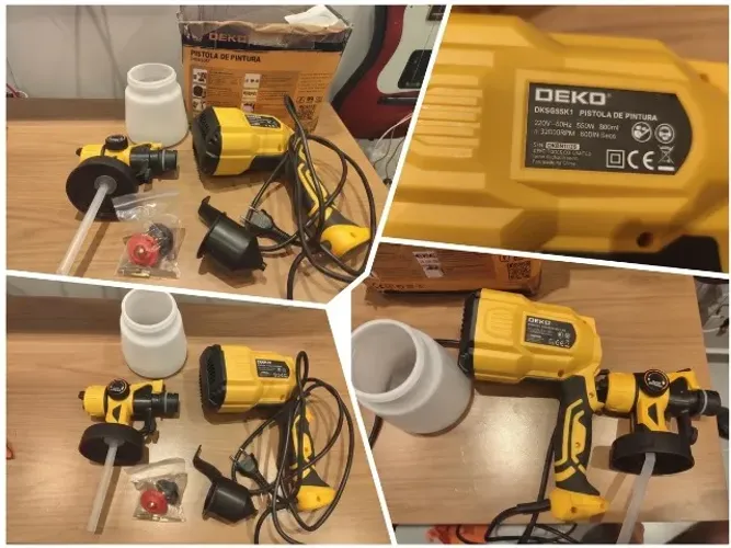 Pistola Pintura Pulverizar 550w/800ml/3bicos Deko-dksg55k1/220V