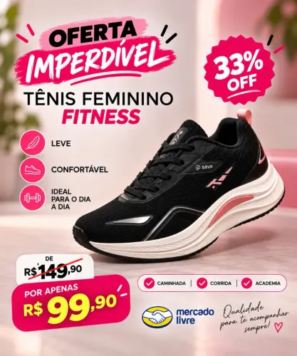 Tênis feminino fitness Academia corrida caminhada-R$99,90