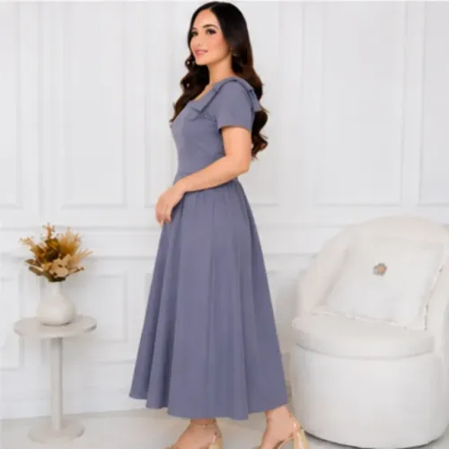 VESTIDO MIDI C/ LAÇO NO OMBRO