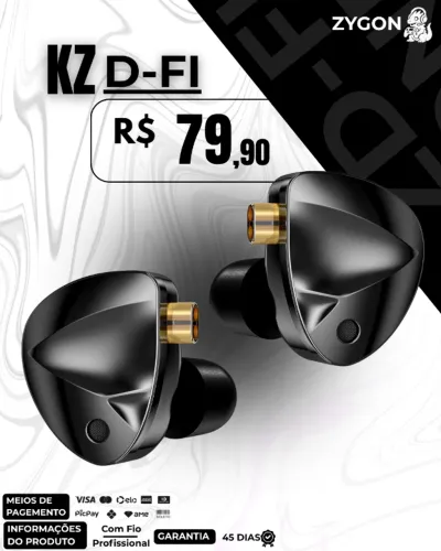 [NOVO] Fone de Ouvido KZ D-FI Profissional- Garantia 45 Dias