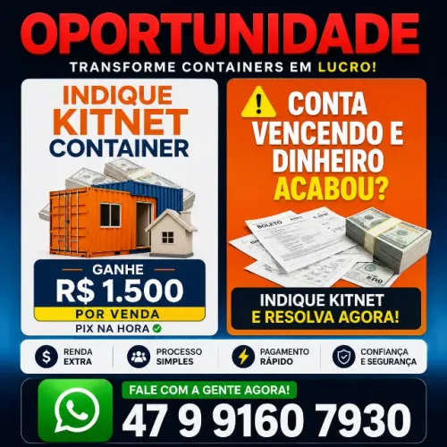 Oportunidade Para Ganhar Dinheiro Indicando Kitnet Container!