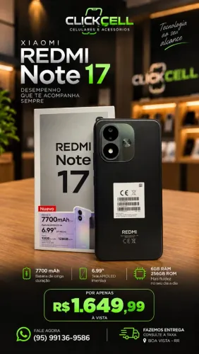 Lançamento REDMI NOTE 17 256GB