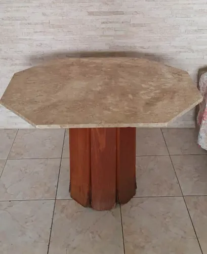 Mesa De Jantar de Mármore Natural + 2 Cadeiras