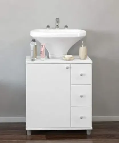 Balcão para banheiro 1 porta e 3 gavetas