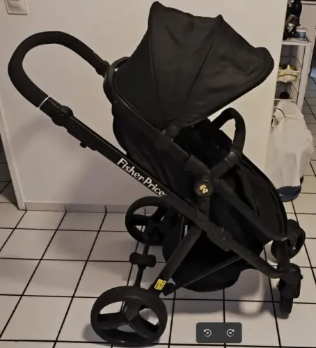 Carrinho de bebê Fisher Price preto