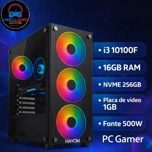PC Gamer i3 10ª 8GB SSD NVMe 256GB GTX 1050ti 4g RODA GTA V / CS2 / VALORANT - Promoção
