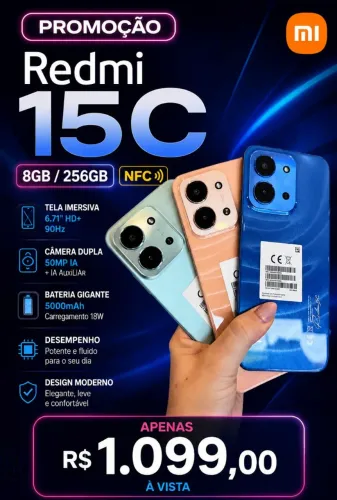 Redmi 15c 8GB/256GB NFC Lacrados!!! Super Promoção!!!