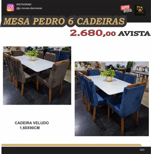 MESA DE JANTAR 6 CADEIRAS PEDRO