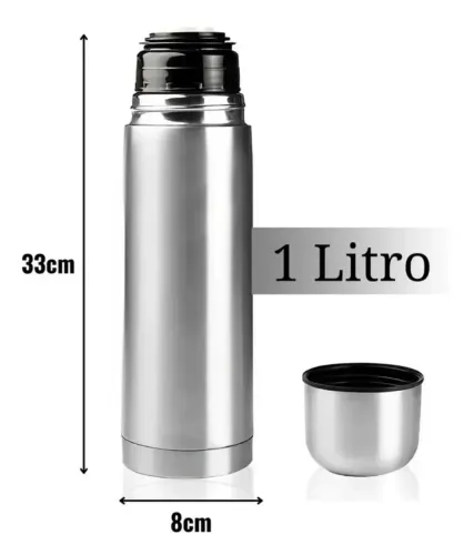 Garrafa térmica 1 litro em Inox