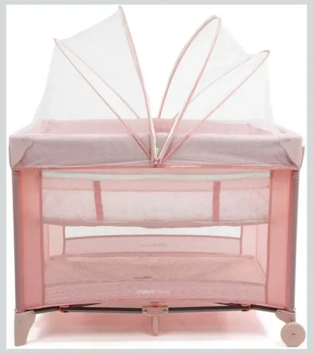 Berço portátil Nanny cosco rosa. Completo