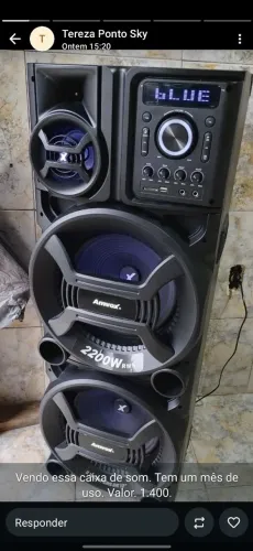 ALUGUEL Torre de som completa com Bluetooth e 2 microfones
