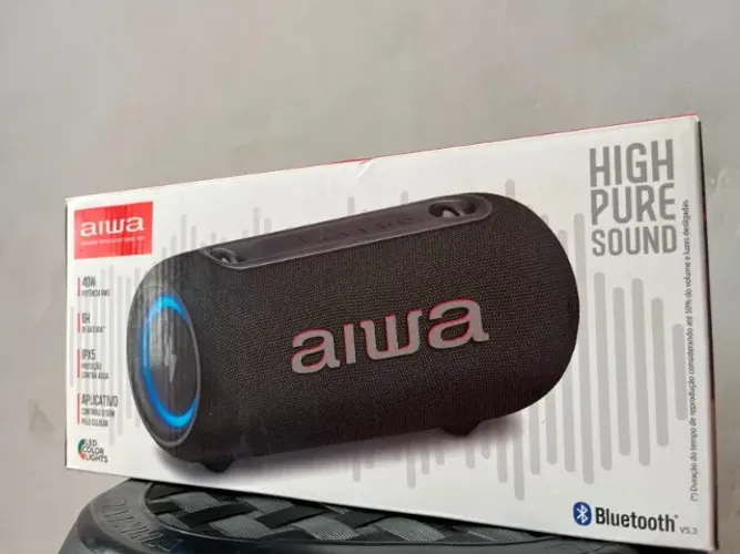 Caixa de Som Speaker AIWA SP-04-LB 40W IPX5 Preto