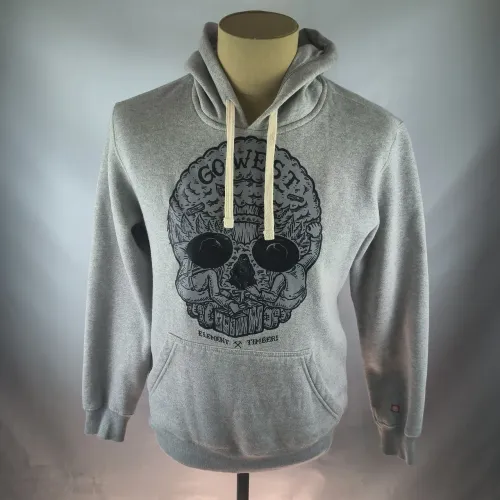 Agasalho moletom masculino marca element P cinza claro estampado estilo canguru