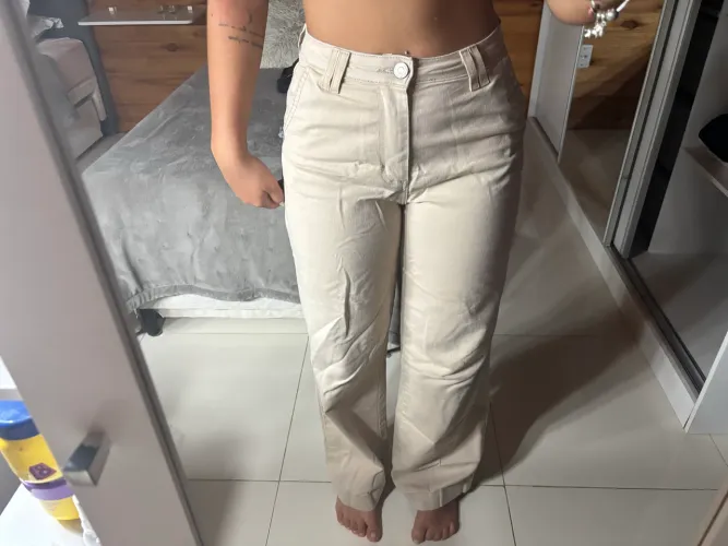 Calça Jeans Bege 