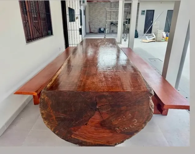 Mesa de madeira maciça rústica pura madeira 