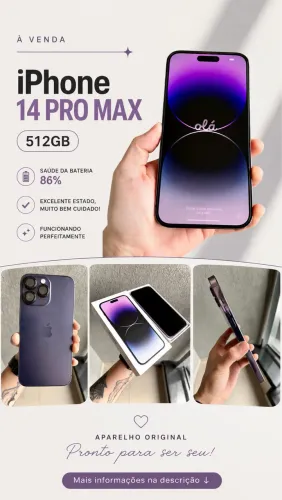 iPhone 14 Pro Max 512GB ? Excelente estado + acessórios